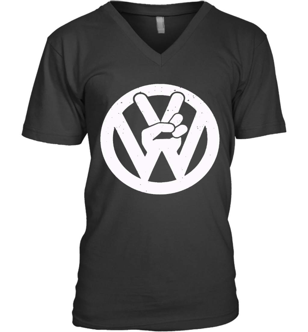 Volkswagen Volkswagen VW Bug Beetle Bus Funny s Hippie Peace Symbol Recycle Vintage Retro mandude VNeck