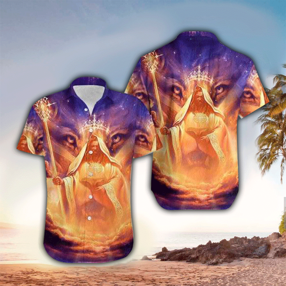 Jesus God Lion Hawaii Shirt Ha26775