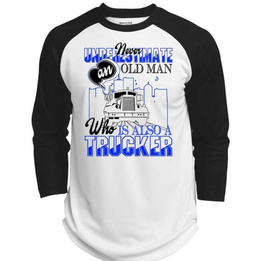 Old Man Who Is Also A Trucker T Shirt, I Love Trucking T Shirt, Awesome T-Shirts (Polyester Game Baseball Jersey)