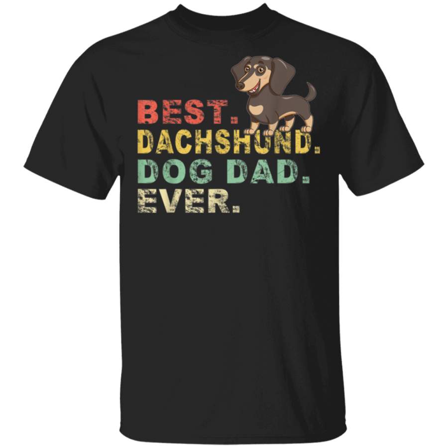 Vintage Best Dachshund Dad Ever Gifts Dog Lover Fathers Day TShirt