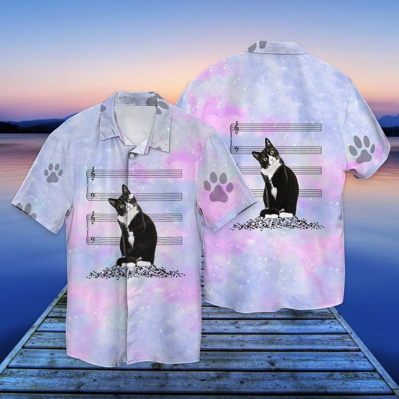 Cat Music For Men And Women Graphic Print Short Sleeve Hawaii Casual Shirt Ha8723