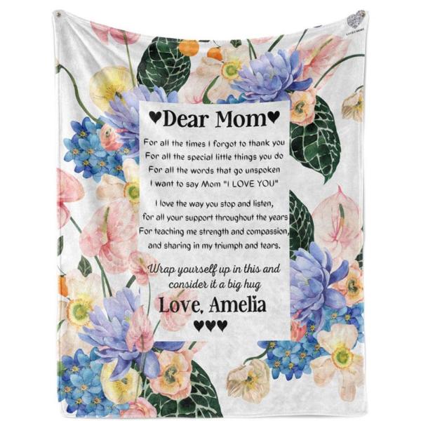 Personalized Dear Mom For All The Times Flower Blanket