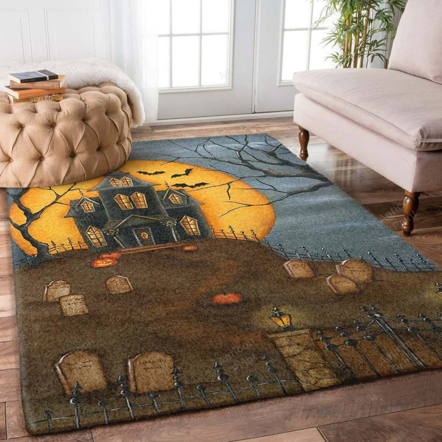 Halloween Scary Witch House Area Rug Carpet Vintage Home Decor Gift Idea Carpet