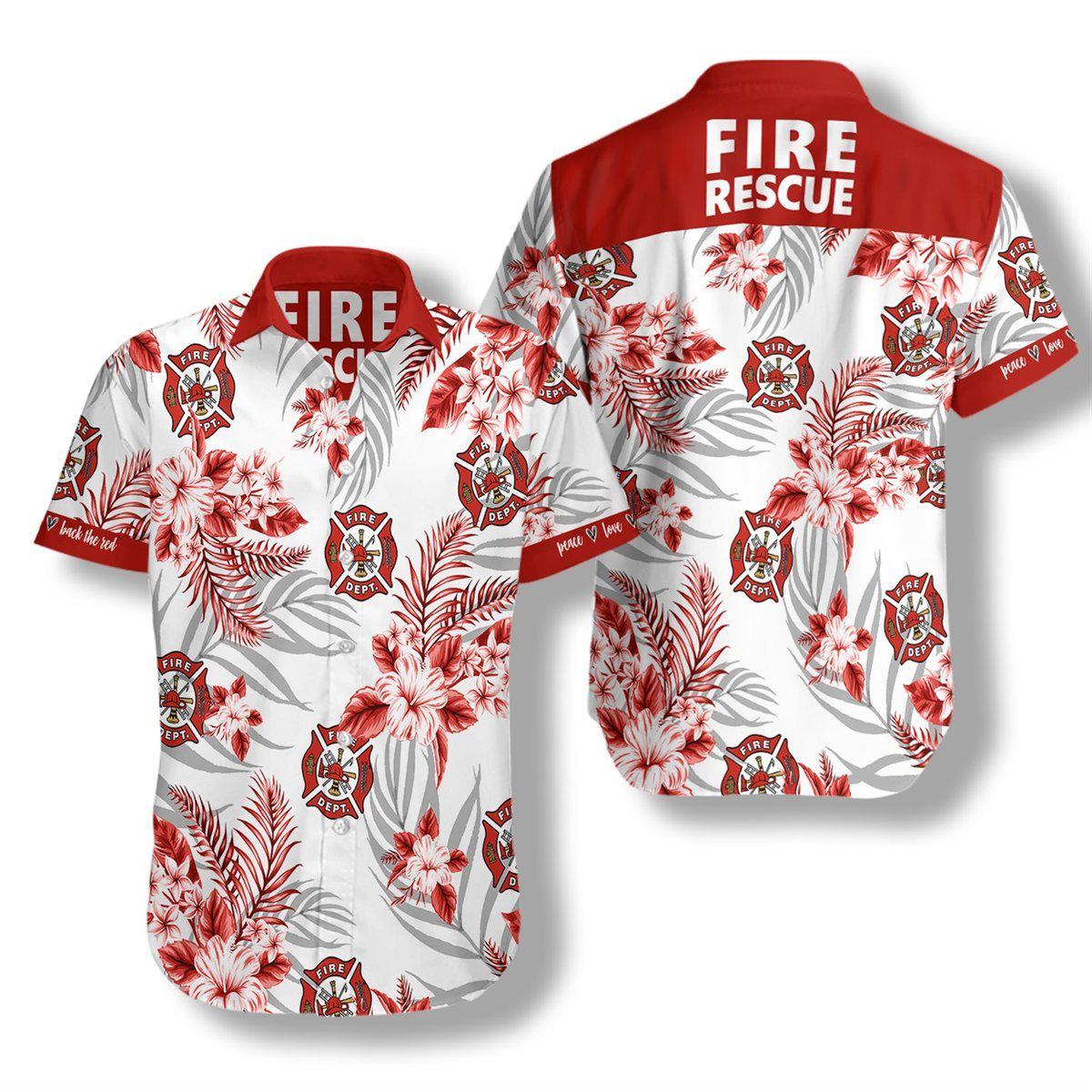 Firefighter Fire Rescue Hawaii Shirt For Men Women Ha103555