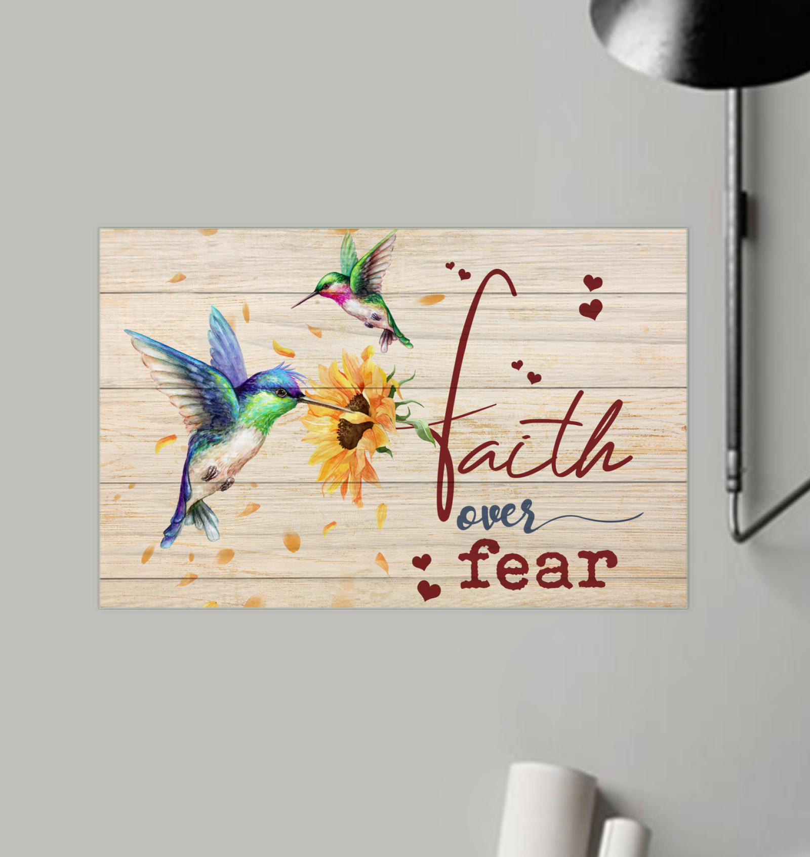 Hummingbird Faith Over Fear Matte Canvas