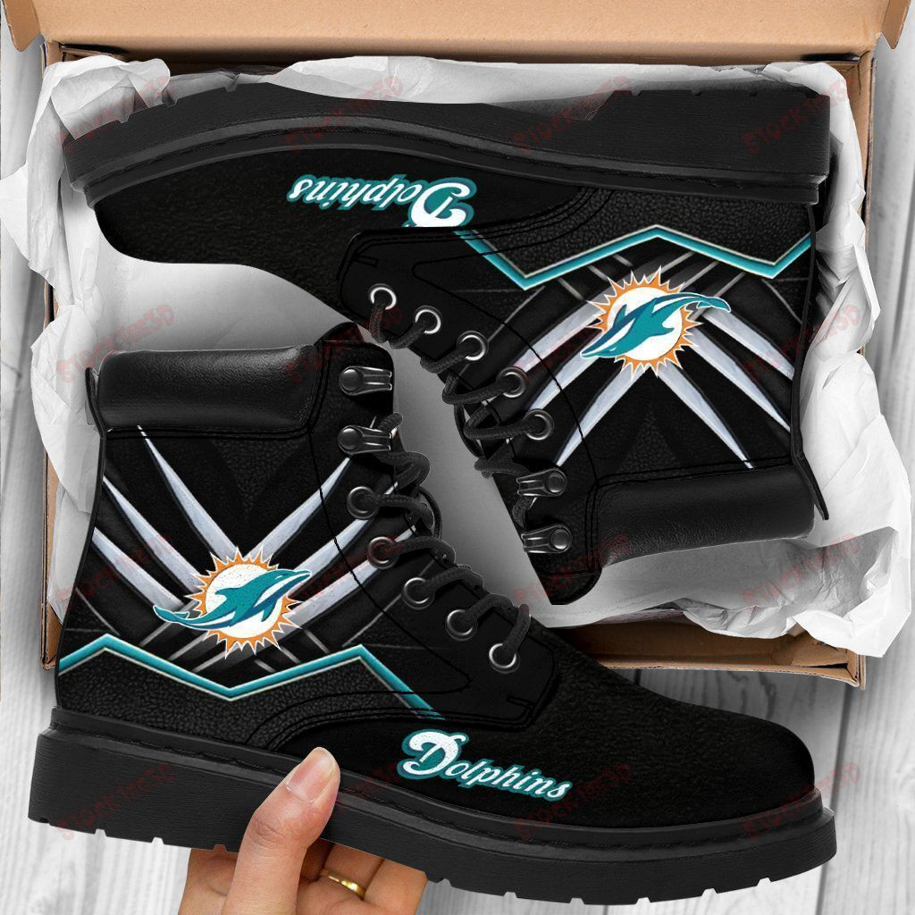 Miami Dolphins Boots – Premium Shoes/ Premium Leather Boots – Gift For Sports Lovers 254