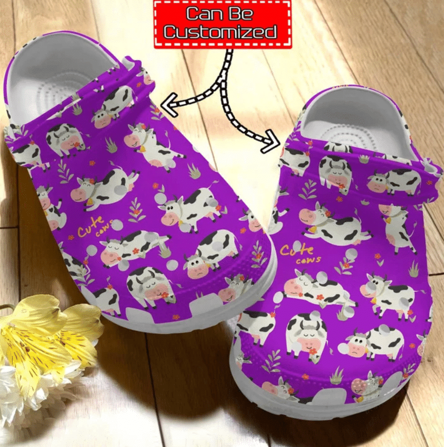 Personalized Color Cute Cow Pattern Clog Shoes