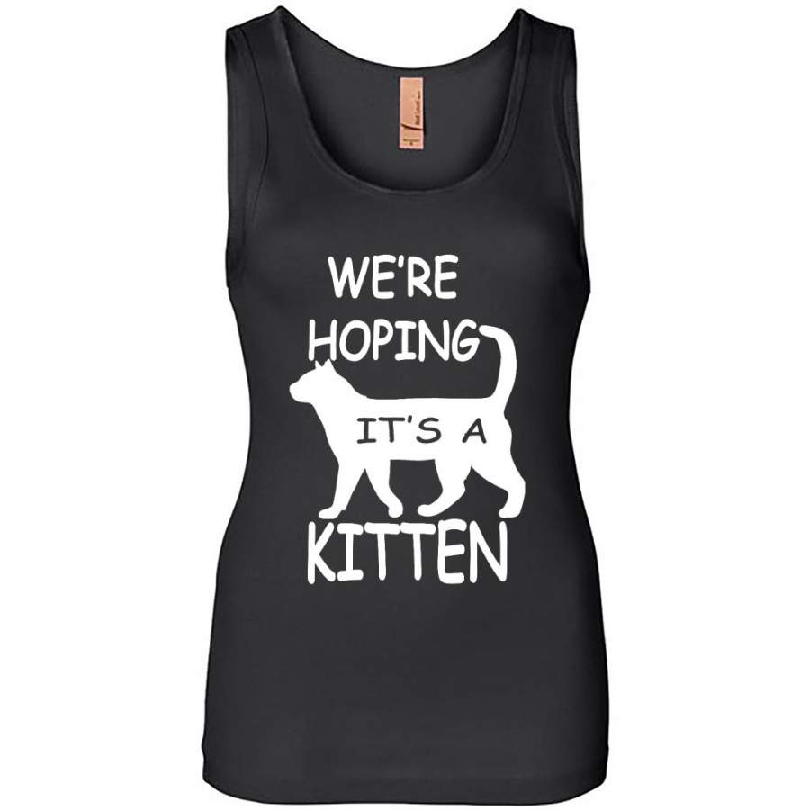 We’re Hoping It’s A Kitten, Cat Lover, Funny Pregnant – Womens Jersey Tank