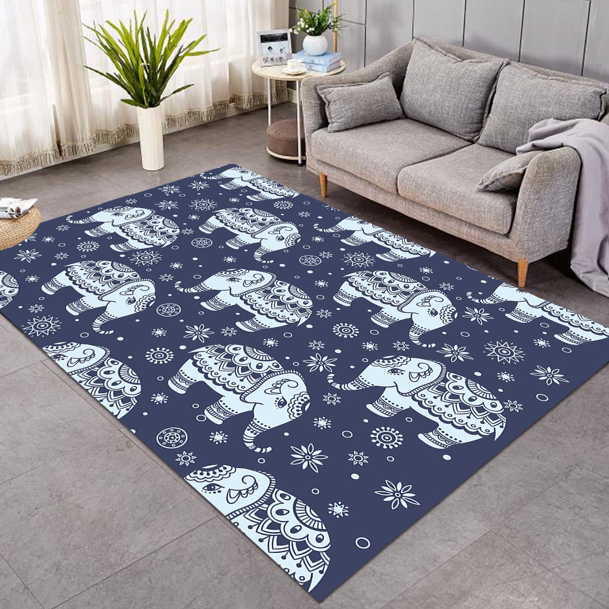 Ritual Elephant Patterns SW0297 Rug