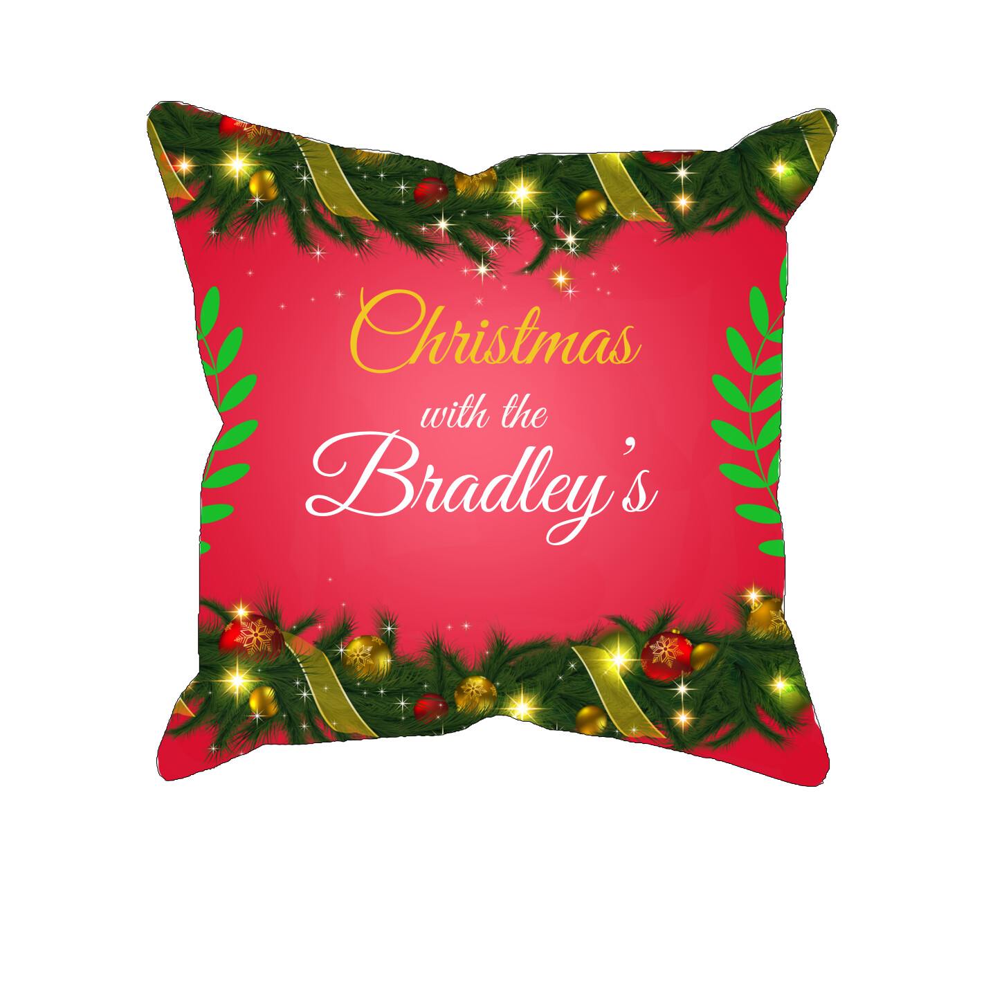 Christmas Bunting -Personalized  Pillow Cover