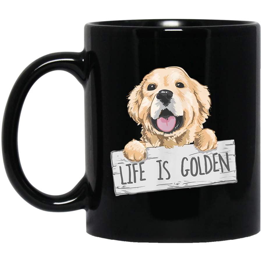 Life is Golden Dog Lover Golden Retriever Puppy Lover Gift Mug