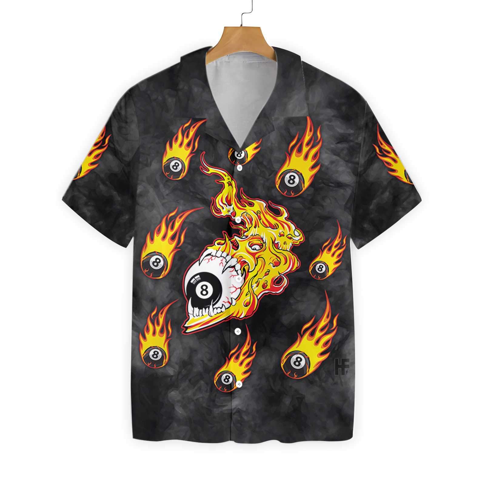 Skull With 8 Ball Pool Billiard 1103 Hawaii Shirt Ha74939