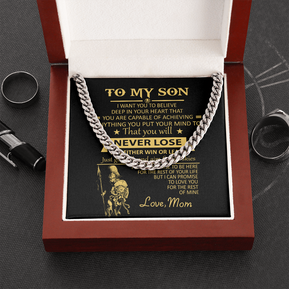 You’Ll Never Lose Mom Gift For Son Cuban Link Chain Necklace