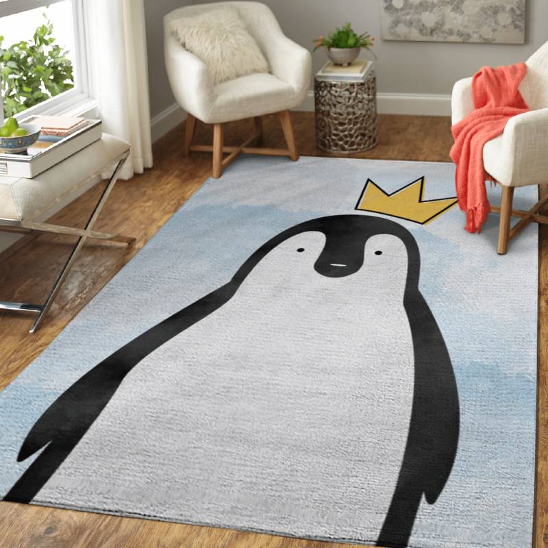 Cute King Penguin  – King Animals Area Rug Carpet