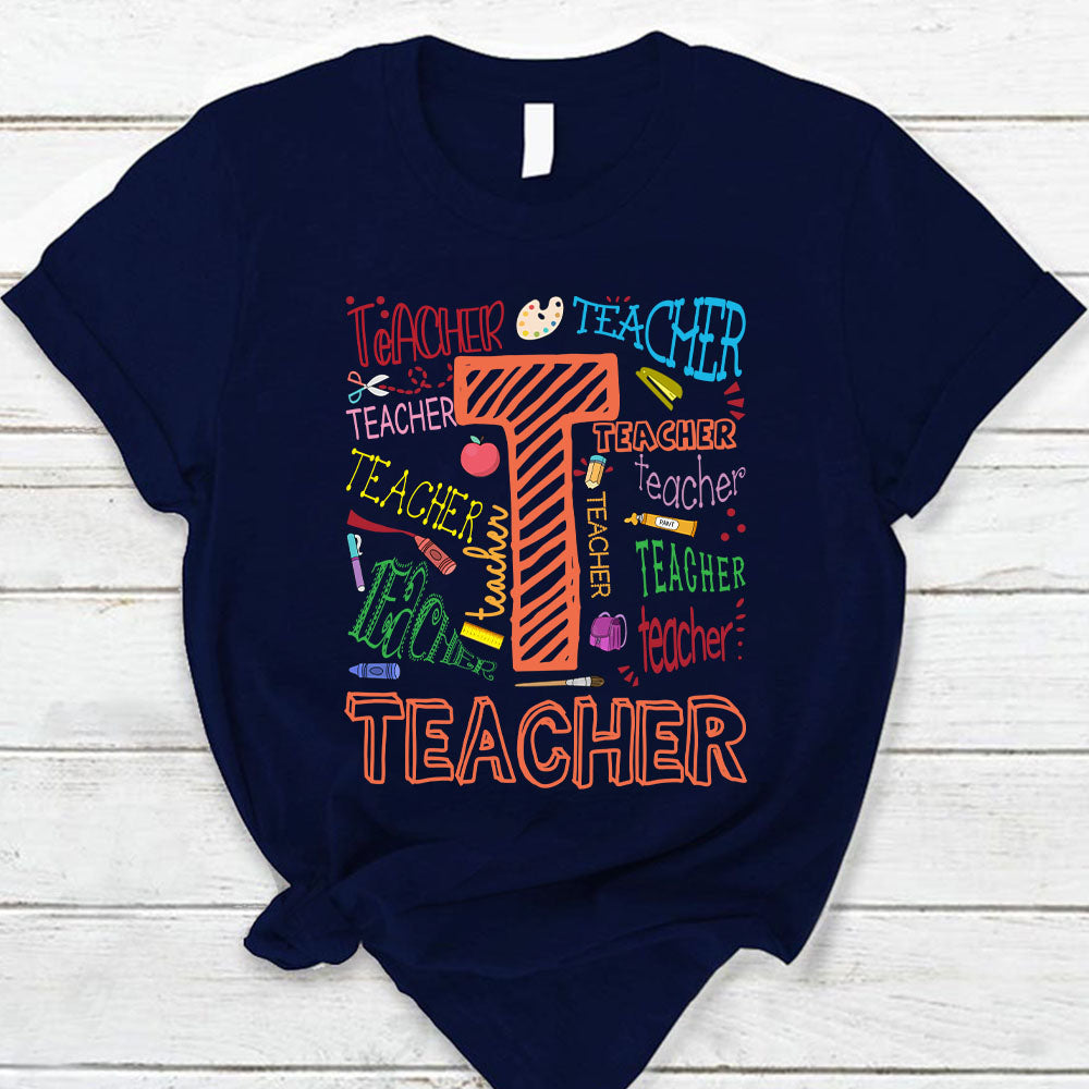 Teacher Colorful Sketch T-Shirt For Teacher Ph99 Nh00