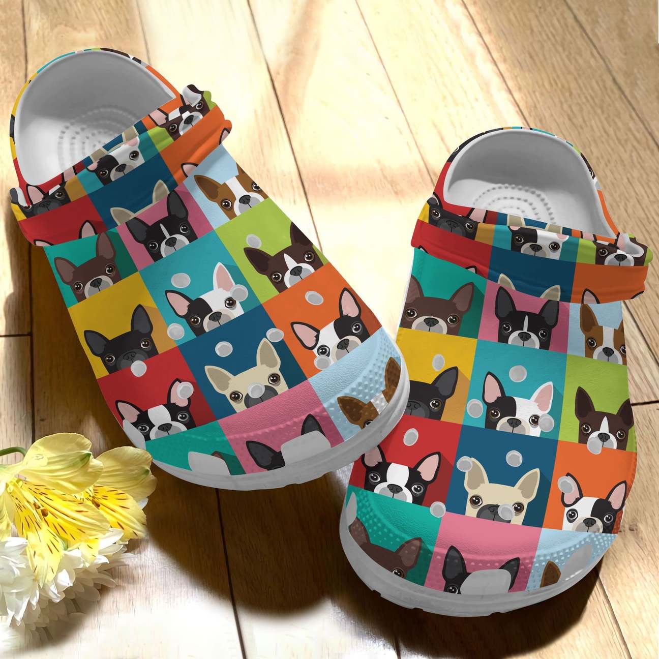 Boston Terrier Personalize Clog, Custom Name, Text, Fashion Style For Women, Men, Kid, Print 3D Colorful Boston Terrier