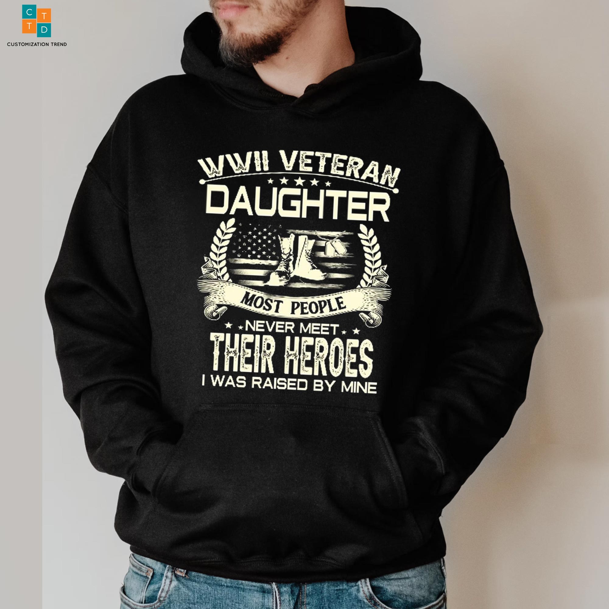 Daughter Most People Never Meet Their Heroes Veteran Hoodie, Shirt