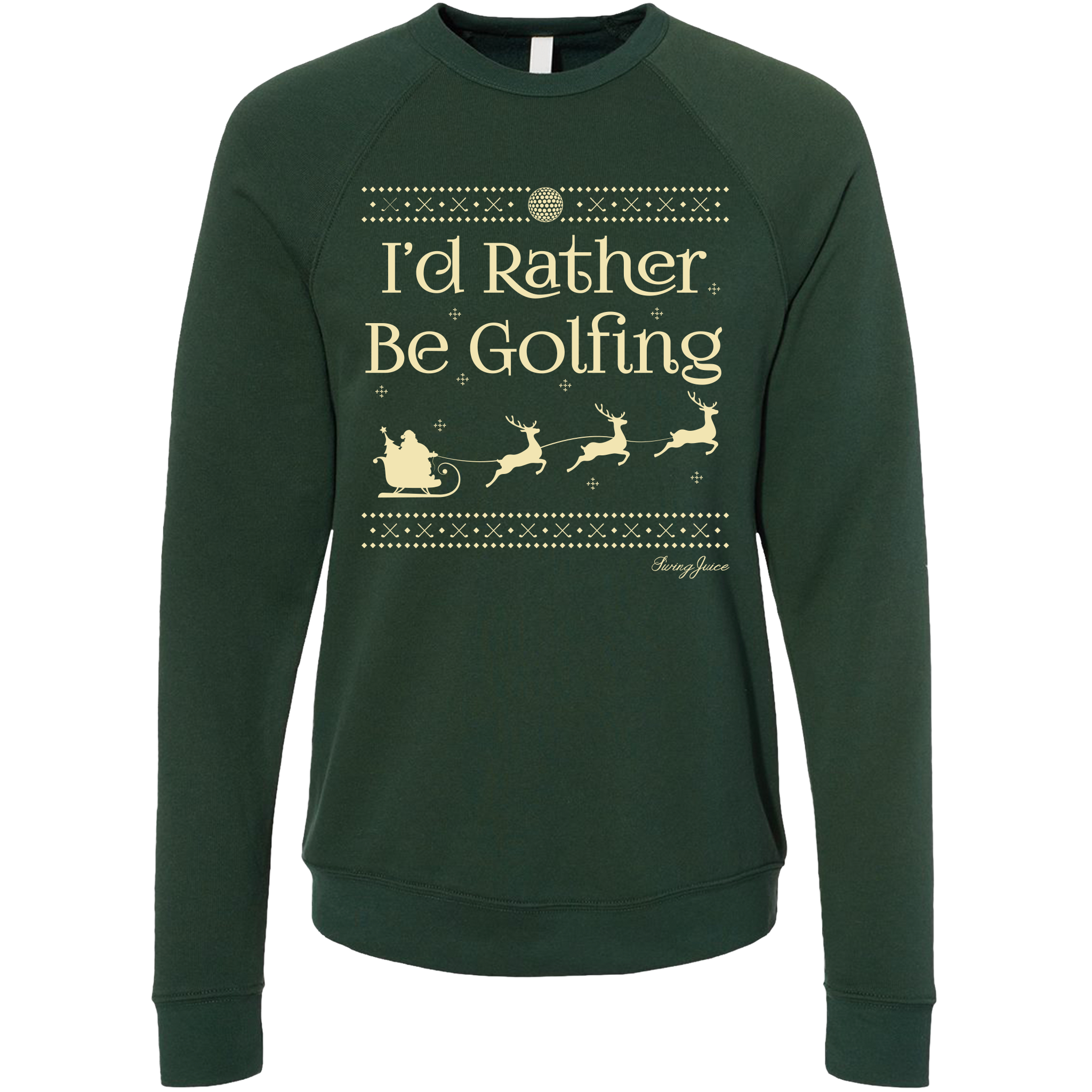 Swingjuice Golf I’D Rather Be Golfing Unisex Long Sleeve Sweatshirt Ugly Sweater