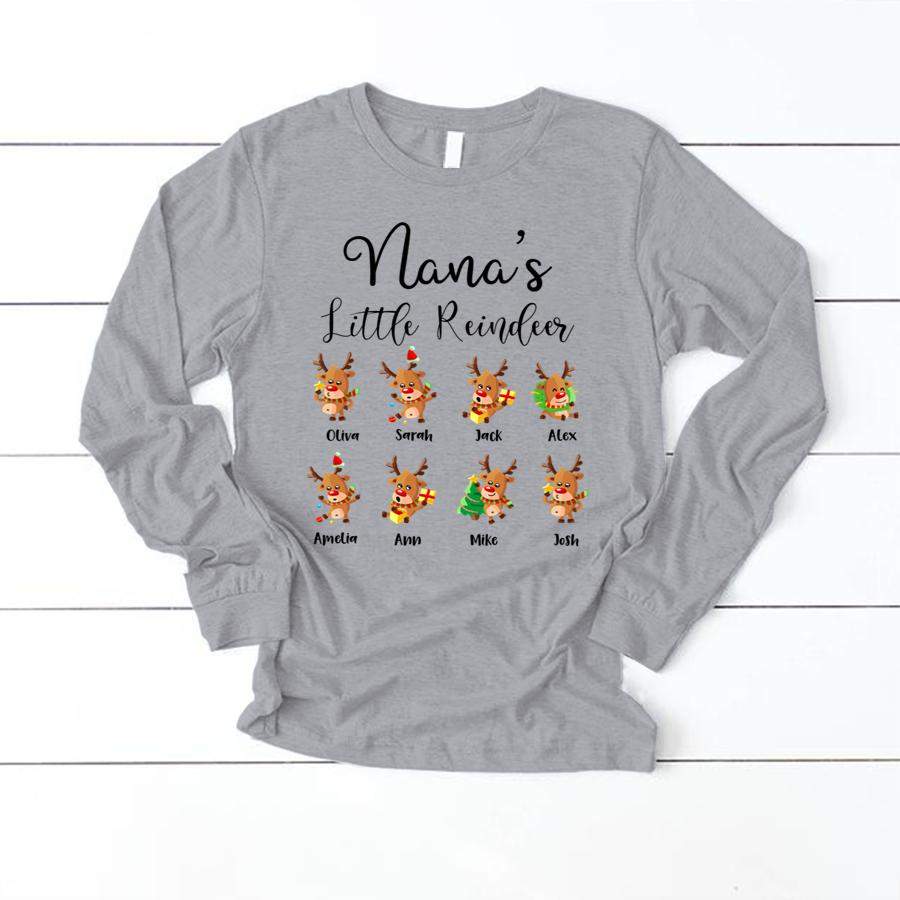 Nana’s Little Reindeer Kids Names Shirt