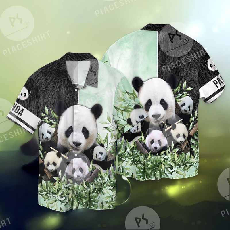 Cute Black White Bamboo Panda Full Print Hawaii Shirt Ha33592