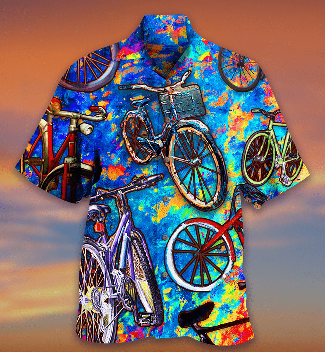 hawaiian shirt with bicycles