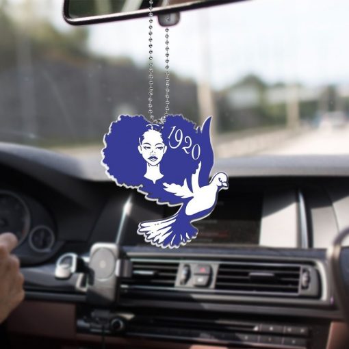 Zeta Phi Beta 1920 Zpb Woman With Dove Symbol Car Hanging Ornament