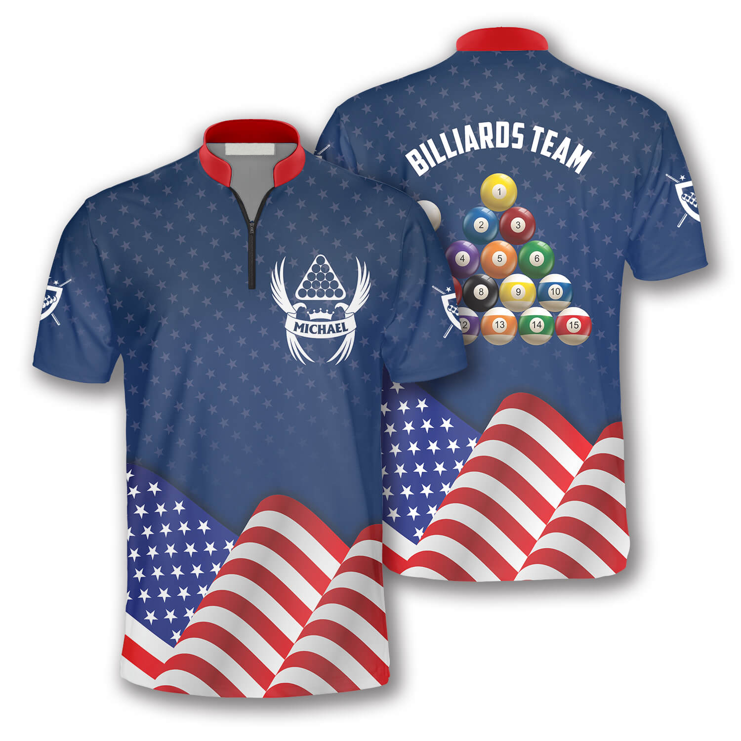 3D All Over Print Patriotic Waving Flag Custom Billiard Jerseys For Men, Billiard Jersey Shirt, Flag Shirt