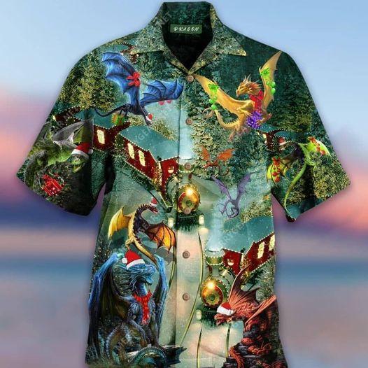 Dragons Christmas Train Hawaii Dragon Lover Hawaii Shirt For Men Women Ha22862