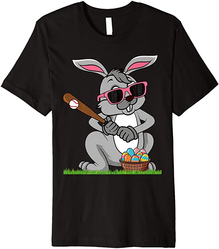 Toddler Boys Easter Bunny Rabbit Baseball Pitcher Kids Teens Premium T-Shirt