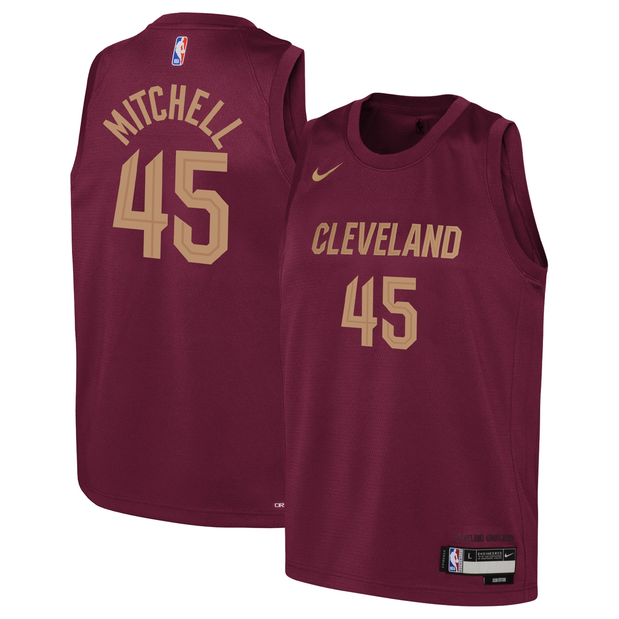 Donovan Mitchell Cleveland Cavaliers Youth Swingman Jersey – Icon Edition – Wine