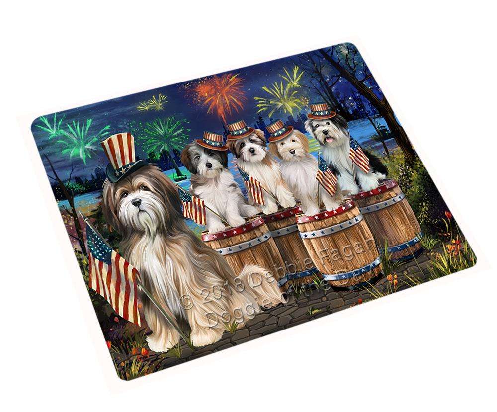 4Th Of July Independence Day Fireworks Tibetan Terriers At The Lake Blanket Blnkt75585