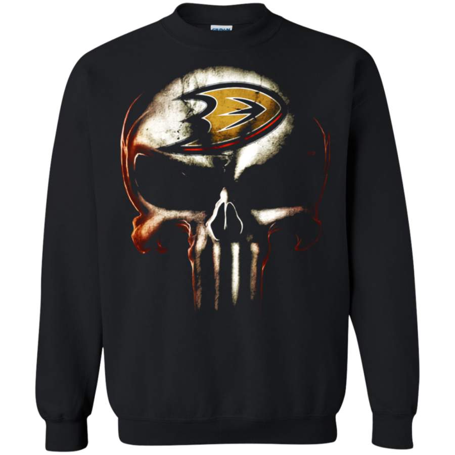 AGR Anaheim Ducks The Punisher Mashup Ice Hockey Sweatshirt