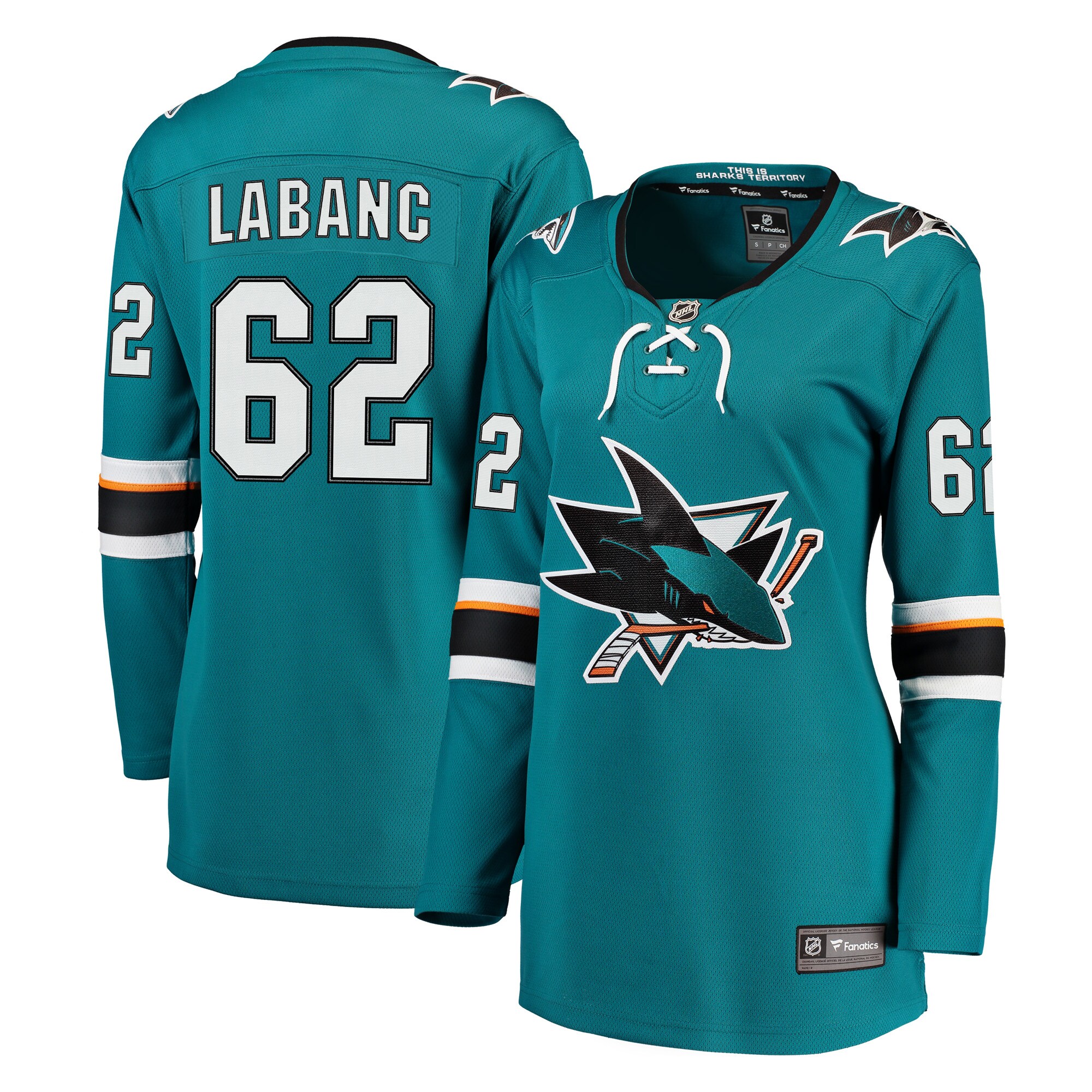 Women's San Jose Sharks Kevin Labanc Teal Breakaway Jersey