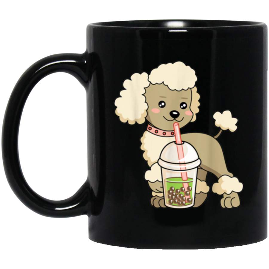 Boba Tea Poodle Puppy Dog Lover Kawaii Japanese Anime Gift Mug