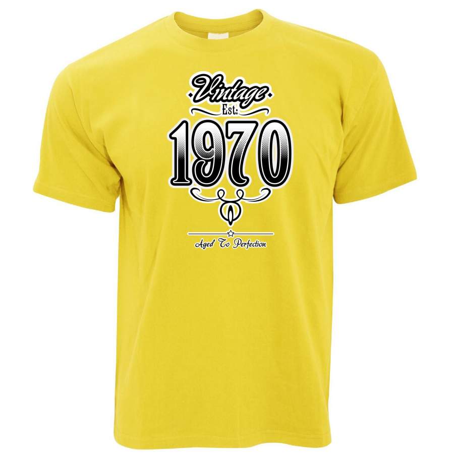 50th Birthday T Shirt Vintage 1970 Aged To Perfection