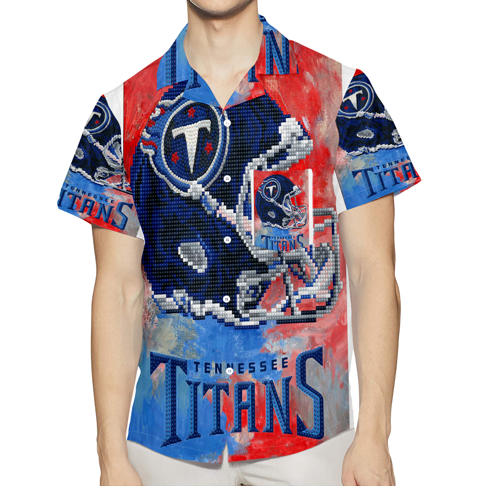 Tennessee Titans Helmet V18 3D All Over Print Summer Beach Hawaiian Shirt With Pocket