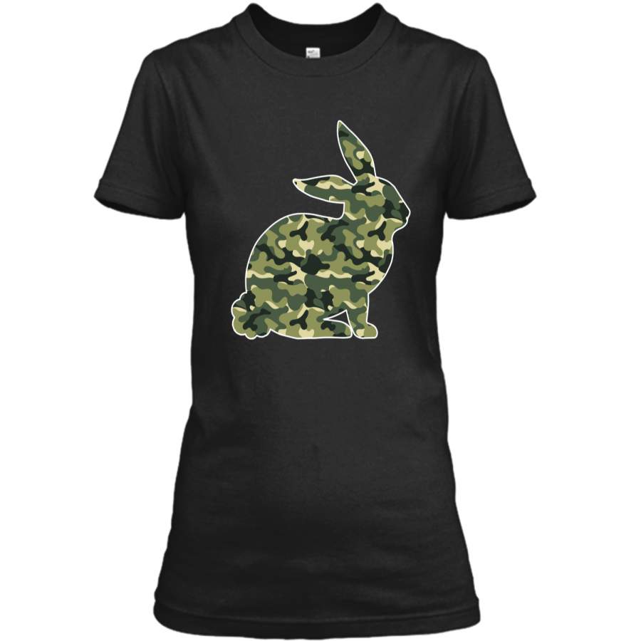 Easter Bunny Camo Rabbit Happy Easter T-Shirt Ladies Custom