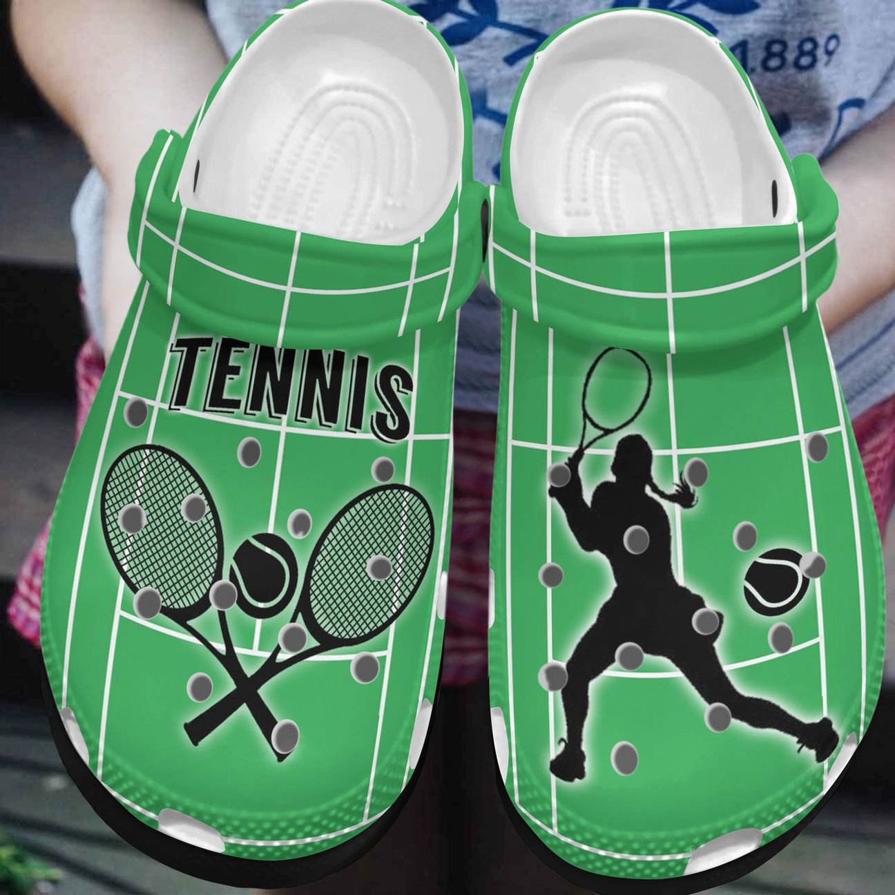 Tennis Personalized Clog, Custom Name, Text, Color, Number Fashion Style For Women, Men, Kid, Print 3D Tennis Girl