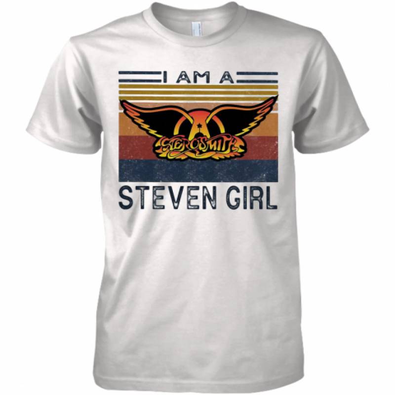 Aerosmith I Am A Steven Girl Vintage Retro Premium Men's T-Shirt