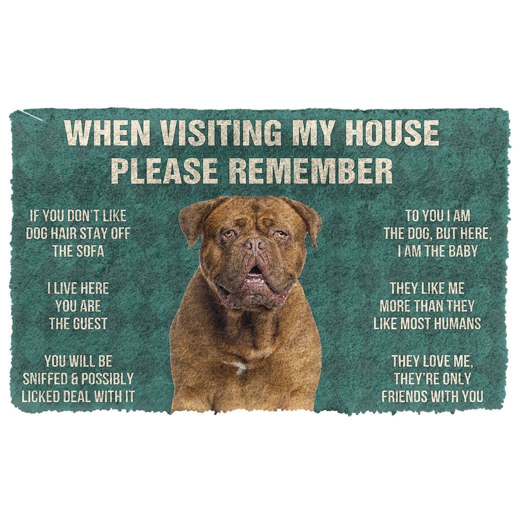 Gearhumans  GearHuman 3D Please Remember Dogue de Bordeaux Dogs House Rules Doormat