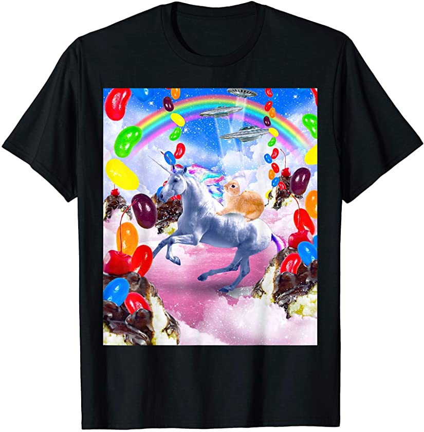 Bunny Riding Unicorn With Sundae T-Shirt