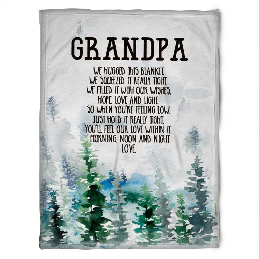 To My Grandpa We Hugged This Forest Fleece Blanket Gift For Grandparents Gift From Granddaughter Gift For Grandson Home Decor Bedding Couch Sofa Soft And Comfy Cozy