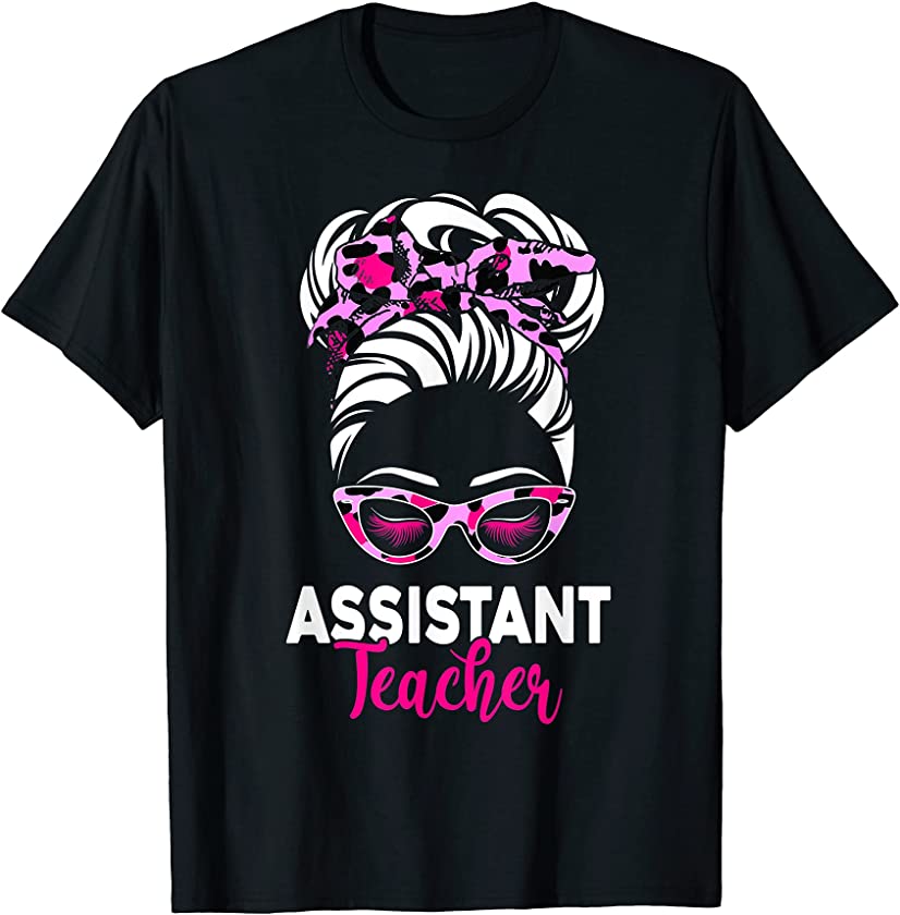 Assistant Teacher Leopard Plaid Proud Assistant Teacher T-Shirt