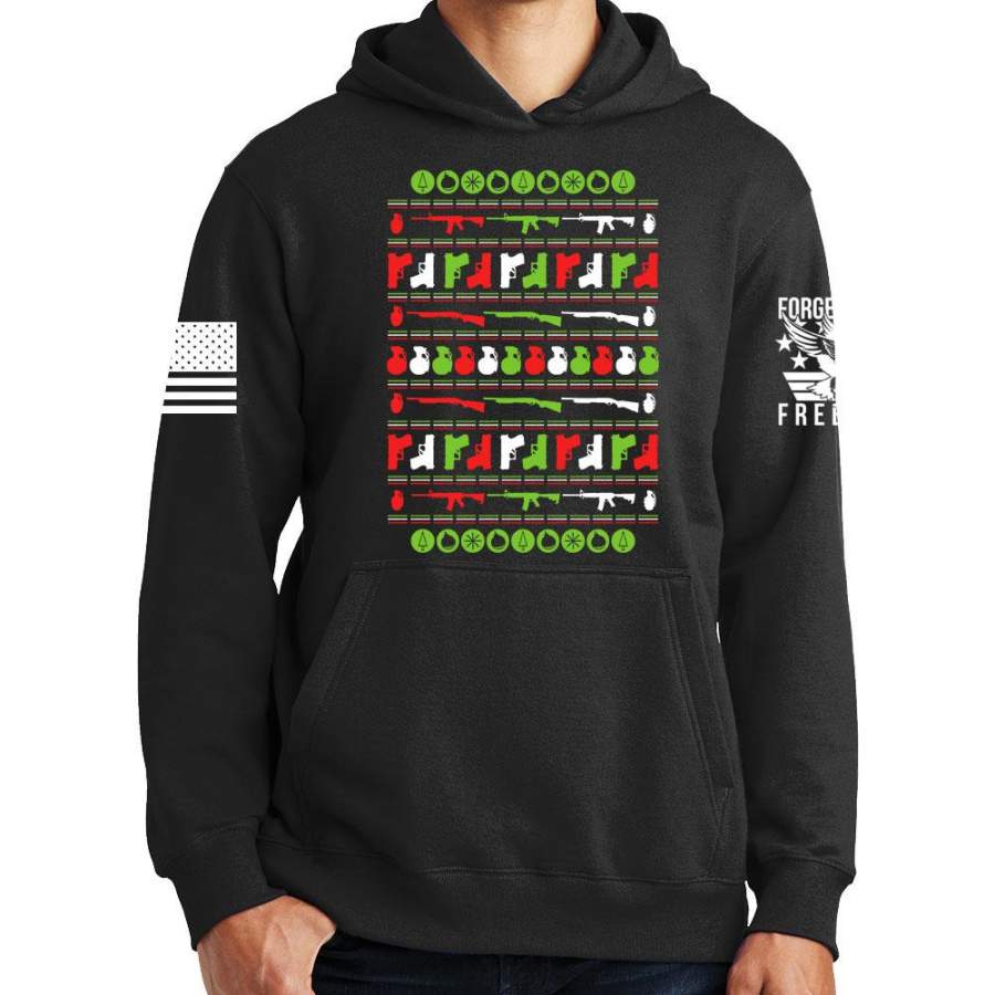 Guns Christmas Ugly Hoodie