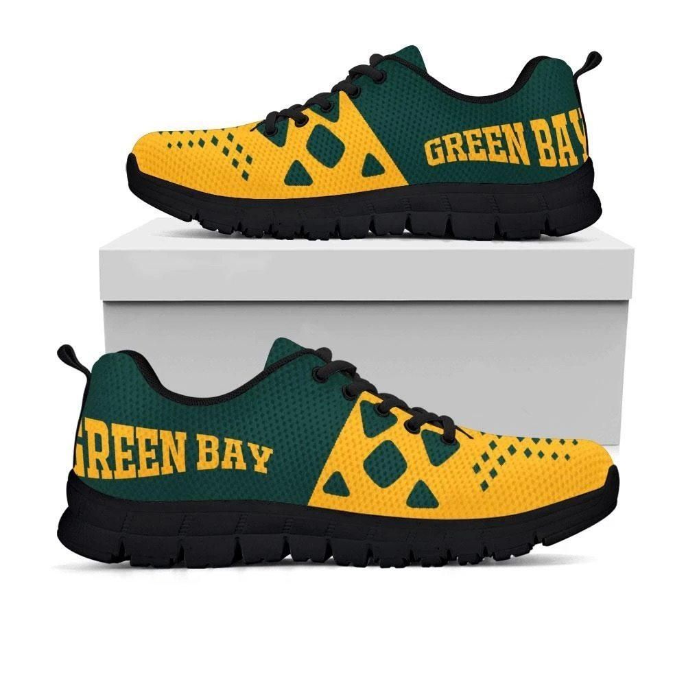 Green Bay Packers Unisex Breathable Sneakers Football Custom Shoes