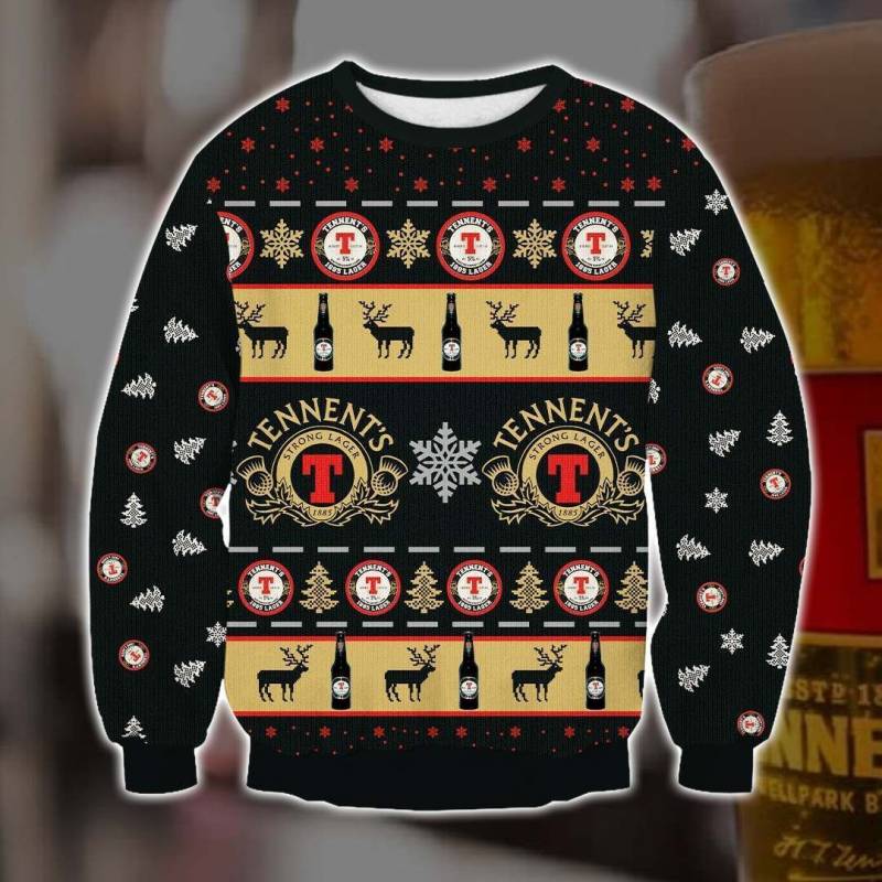 Tennents Lager 3D Print Ugly Christmas Sweatshirt