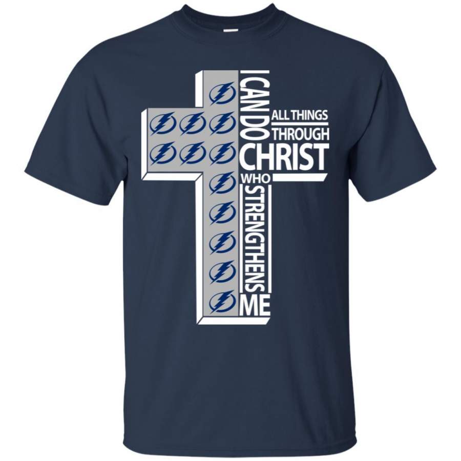 Gorgeous I Can Do All Things Through Christ Tampa Bay Lightning T Shirts