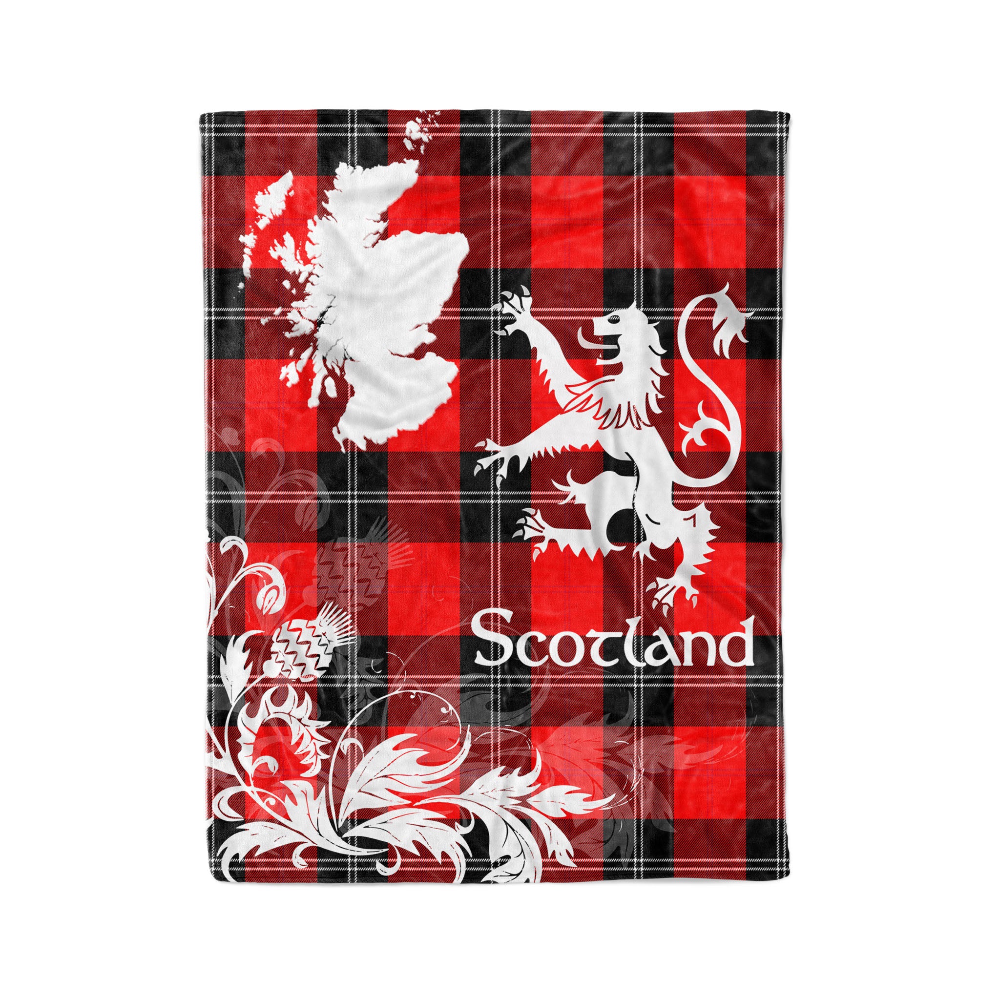 Tartan Plaid Fleece Blanket Tartan Blanket Thistle And Lion Scottish Clan Ramsay Modern Plaid Blanket