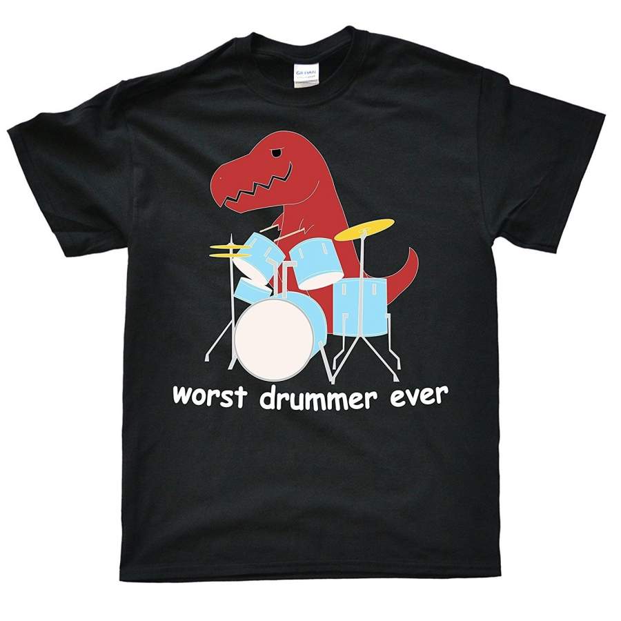 Worst Drummer Ever Trex Men’S T-Shirt Fashion Cotton T-Shirts