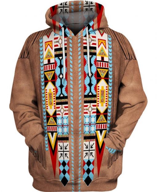 Native American Native Pattern Brown All Over Print Shirts For Men And Women